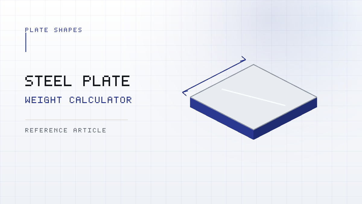 Checkered steel plate weight diagram showing the flat base thickness beneath a raised diamond tread pattern