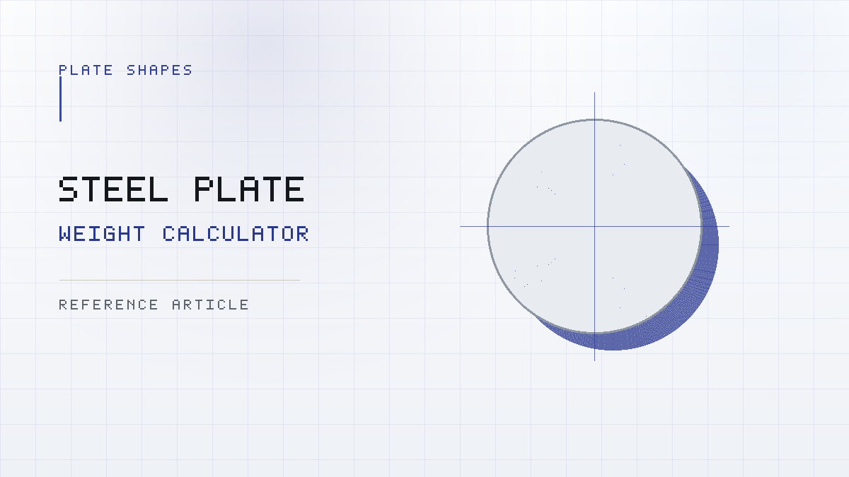 Diagram showing the diameter and thickness dimensions used to work out circular plate weight