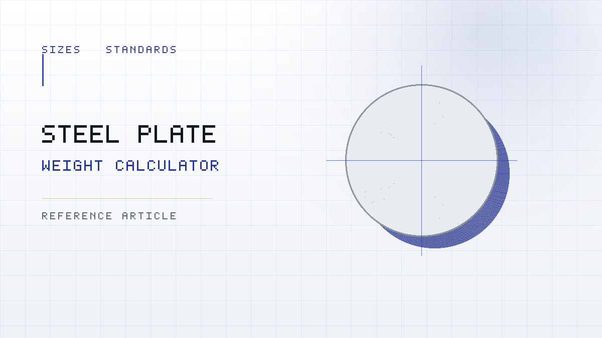 Steel plate dimensions diagram labelling thickness, width and length on a rectangular plate